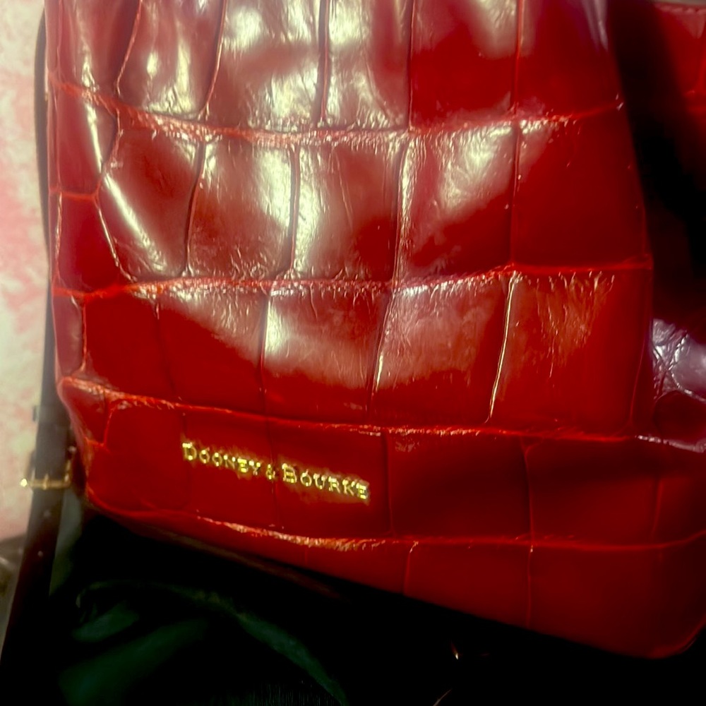 Beautiful, Dooney and Bourke crocodile Barlow satchel three compartments - Picture 3 of 16